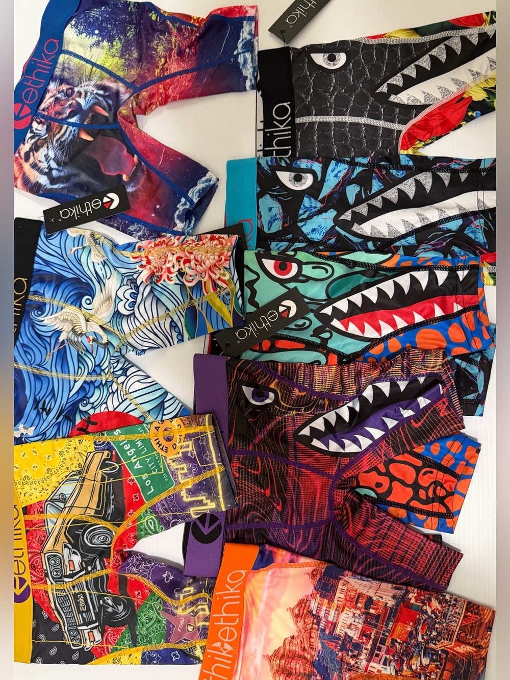 ethika Vibrant Multicolor Graphic Boxer Briefs Pack 8 small boys NWT and NWOT
